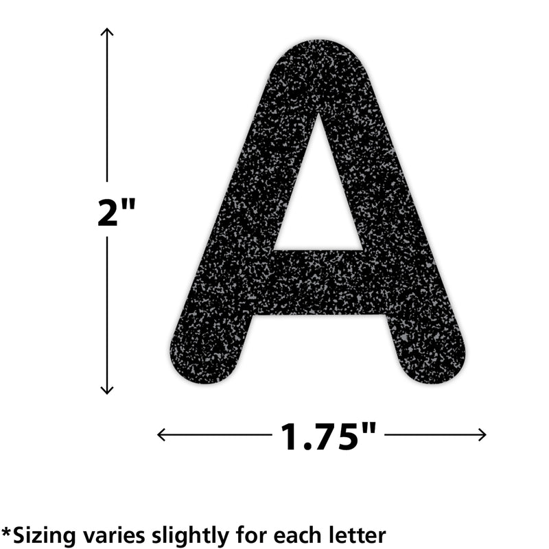 Black Glitz 2in Adhesive Letters Uppercase