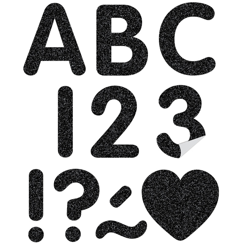 Black Glitz 2in Adhesive Letters Uppercase