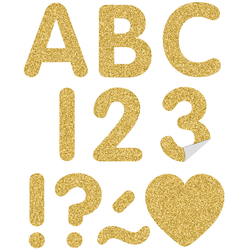 Gold Glitz 2in Adhesive Letters Uppercase