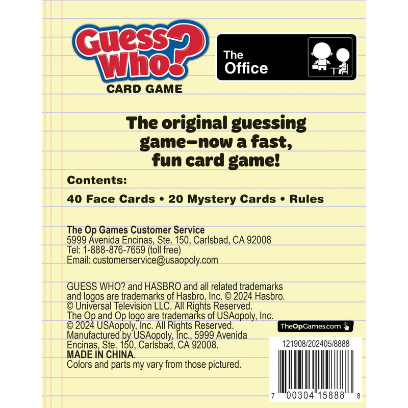 Guess Who Card Game The Office