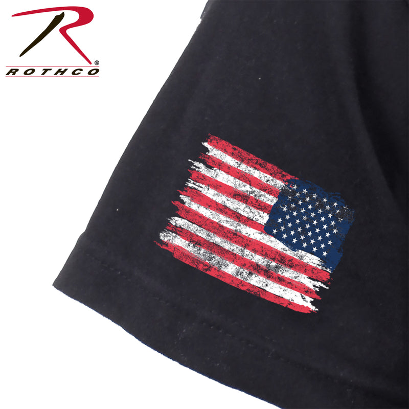 Rothco US Flag Bearded Skull T-Shirt - Black