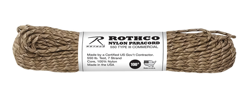 Rothco 550lb Type III Nylon Camo Paracord