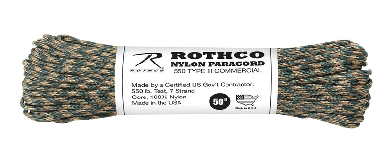 Rothco 550lb Type III Nylon Camo Paracord