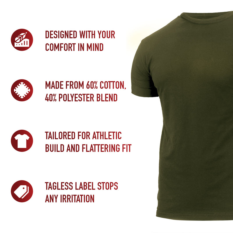 Rothco Athletic Fit Solid Color Military T-Shirt