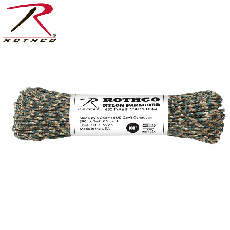 Rothco 550lb Type III Nylon Camo Paracord