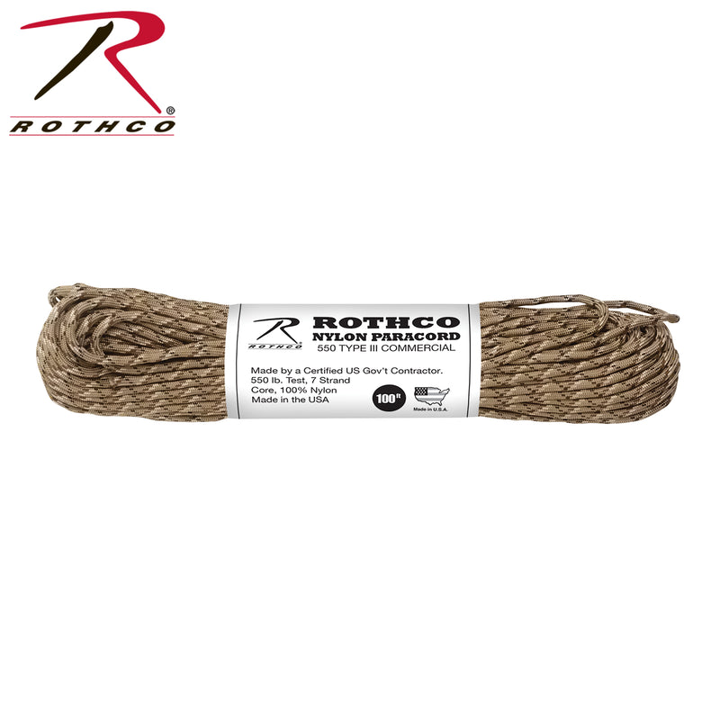 Rothco 550lb Type III Nylon Camo Paracord