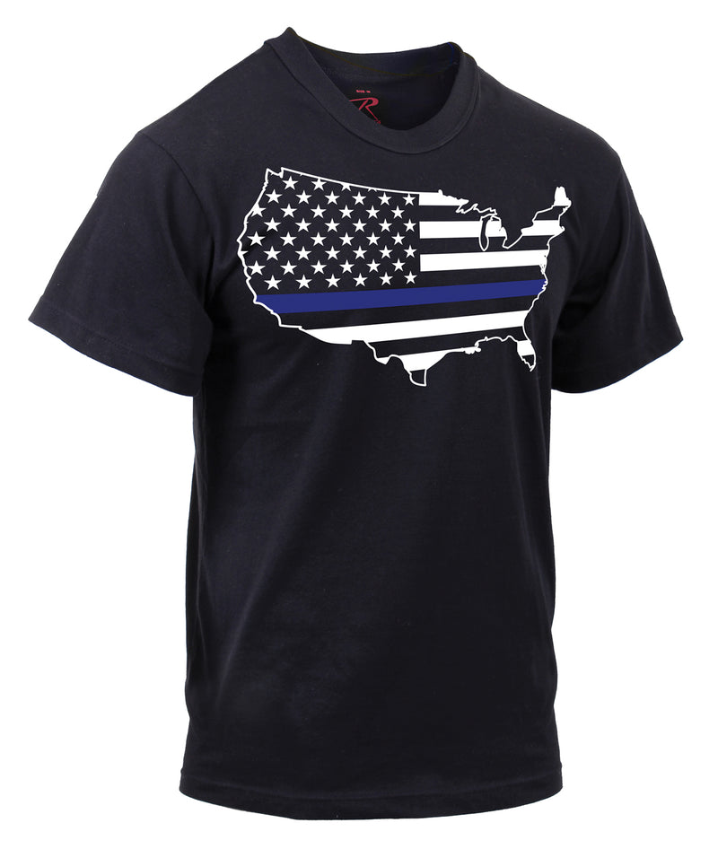 Rothco Thin Blue Line America Map T-Shirt