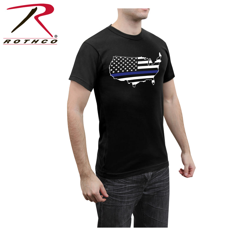 Rothco Thin Blue Line America Map T-Shirt