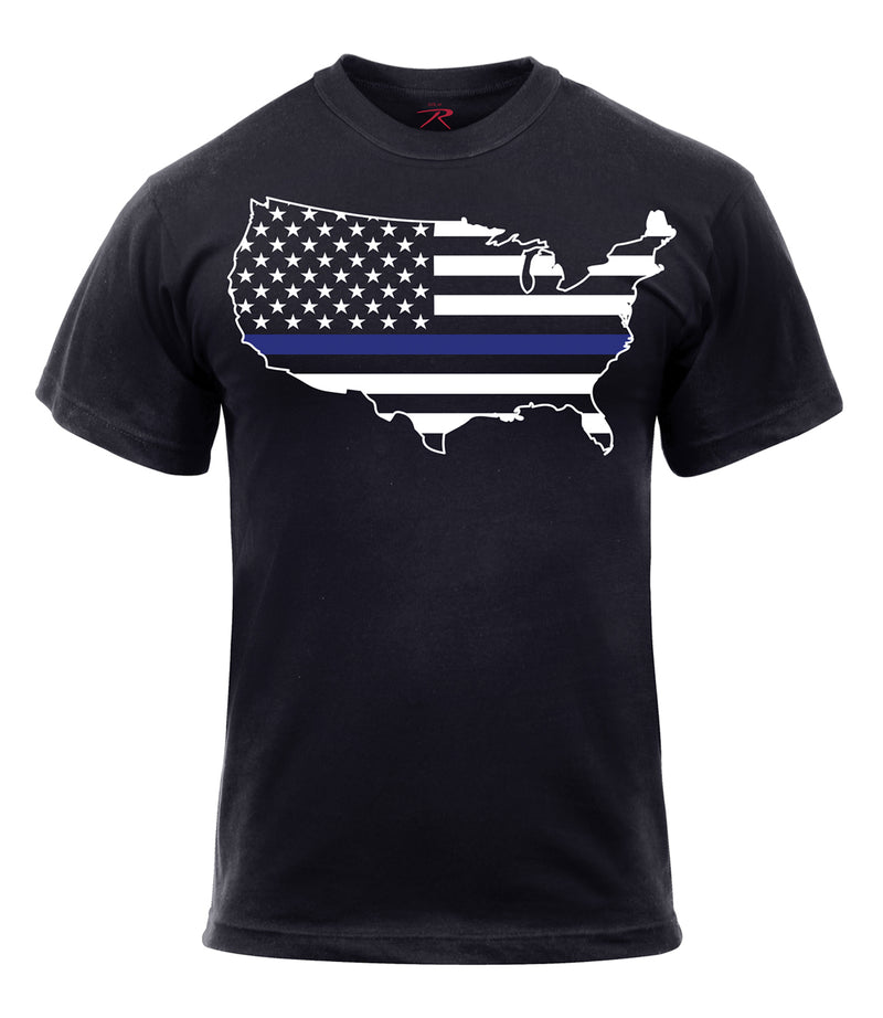 Rothco Thin Blue Line America Map T-Shirt