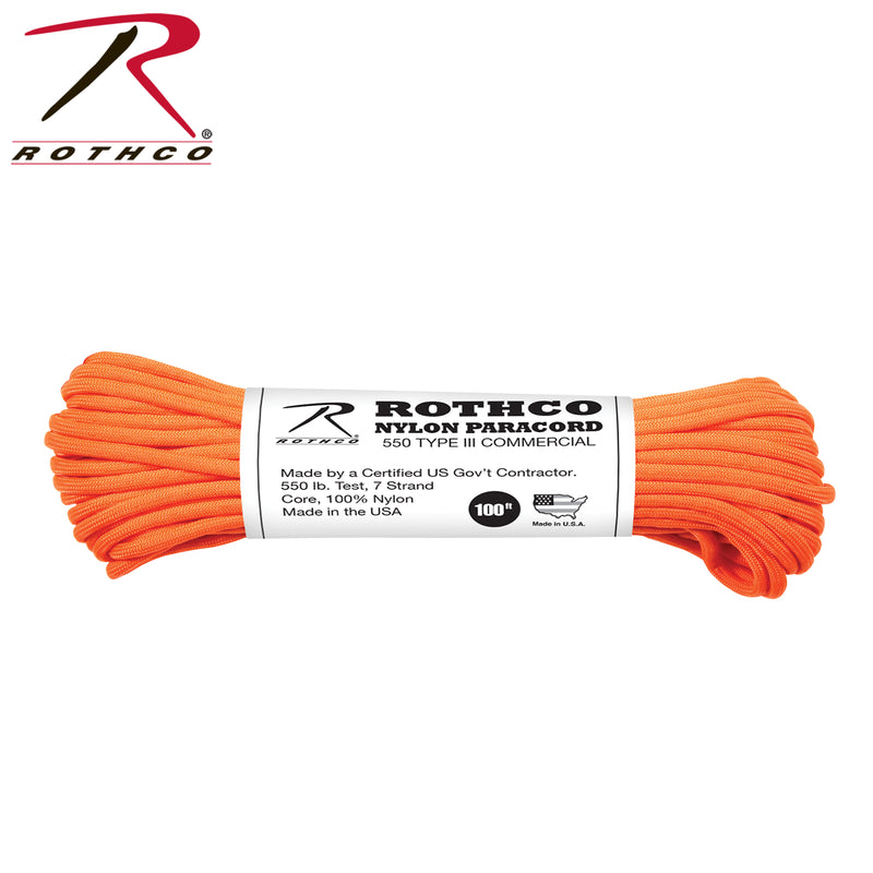 Rothco Nylon Paracord Type III 550 LB 100FT