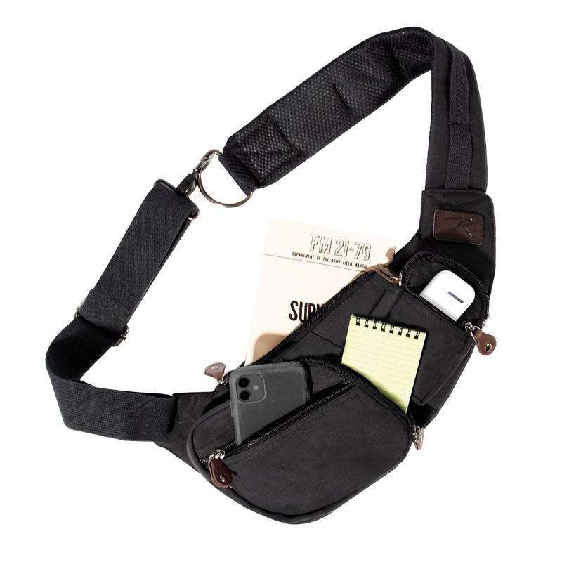 Rothco Crossbody Canvas Sling Bag - Vintage Olive Drab