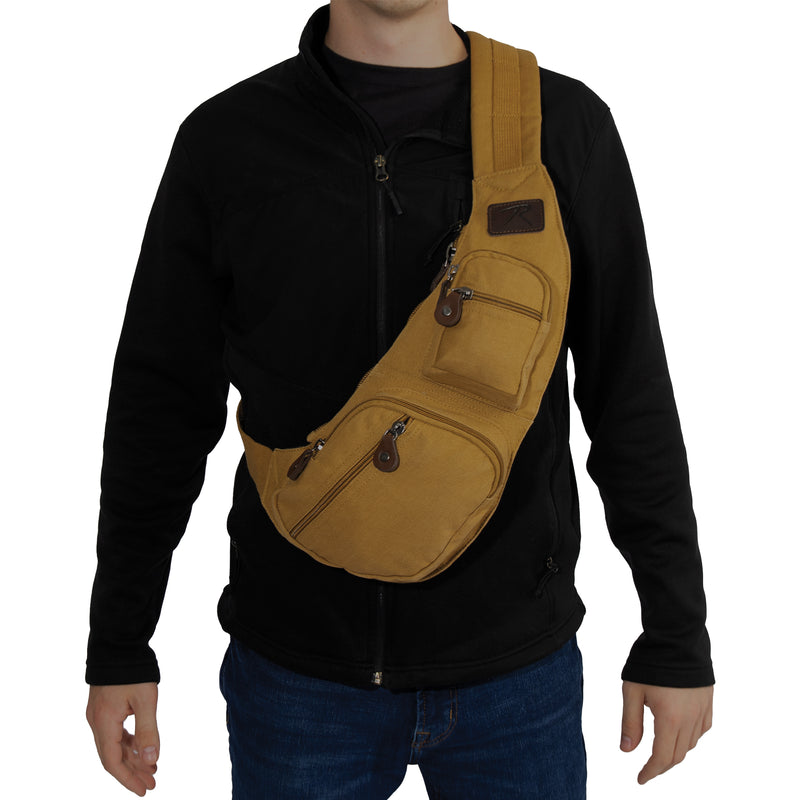 Rothco Crossbody Canvas Sling Bag - Vintage Olive Drab