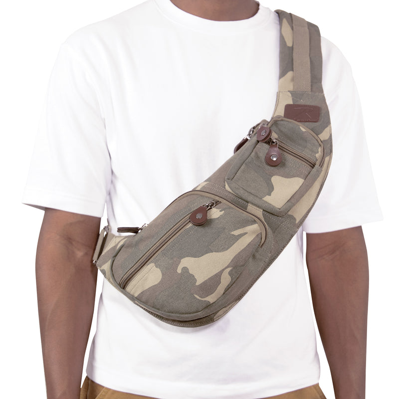 Rothco Crossbody Canvas Sling Bag - Vintage Olive Drab