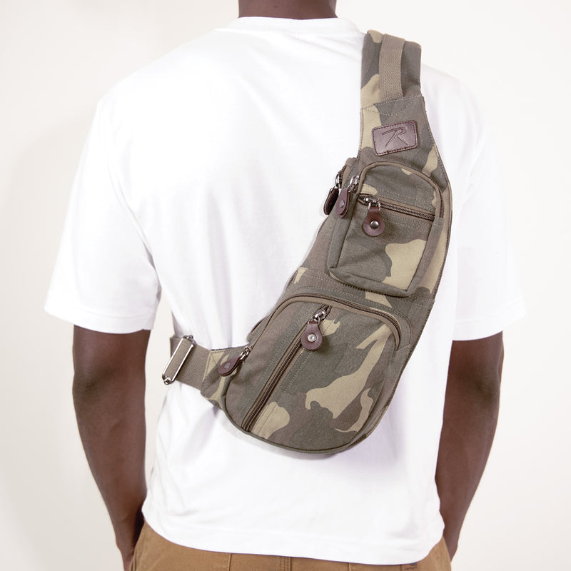 Rothco Crossbody Canvas Sling Bag - Vintage Olive Drab