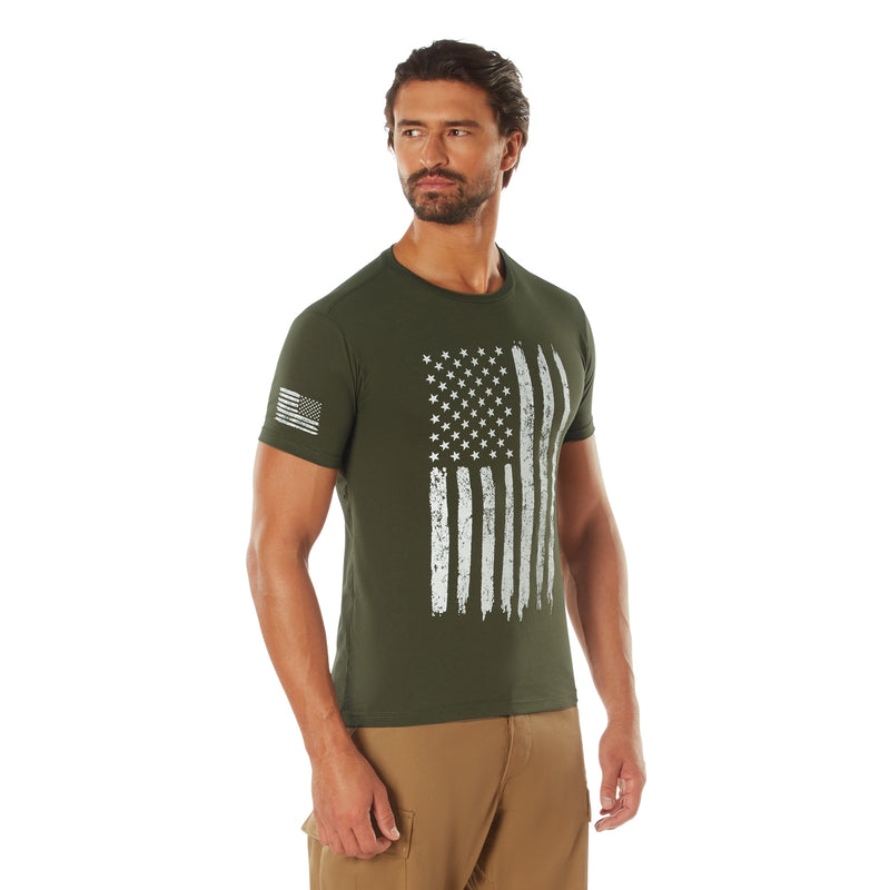 Rothco Distressed US Flag Athletic Fit T-Shirt