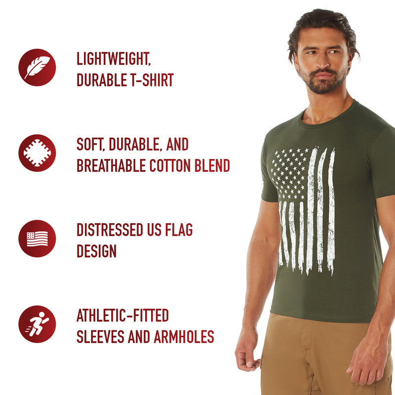 Rothco Distressed US Flag Athletic Fit T-Shirt