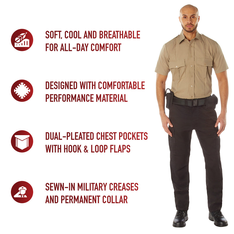 Rothco Short Sleeve Uniform Shirt for Law Enforcement & Security Professionals