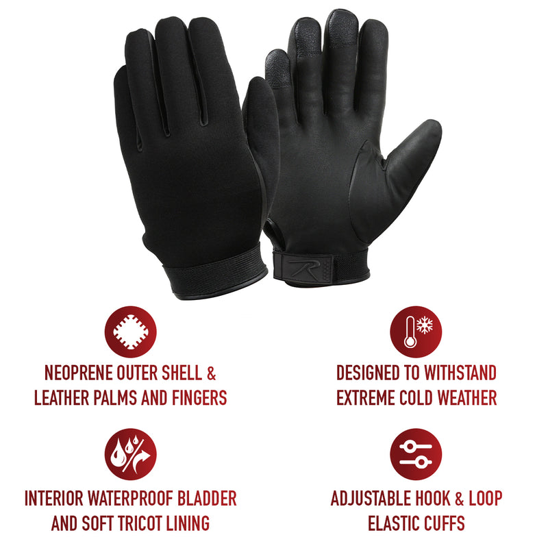 Rothco Cold Weather Neoprene Duty Gloves - Black