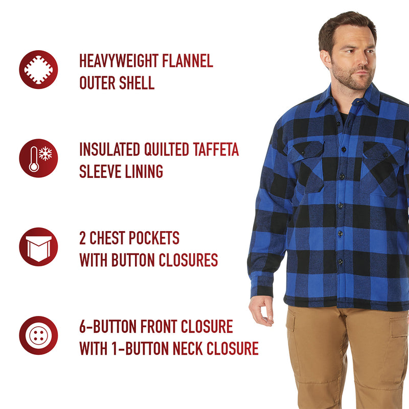 Rothco Extra Heavyweight Buffalo Plaid Sherpa Lined Flannel Shirts