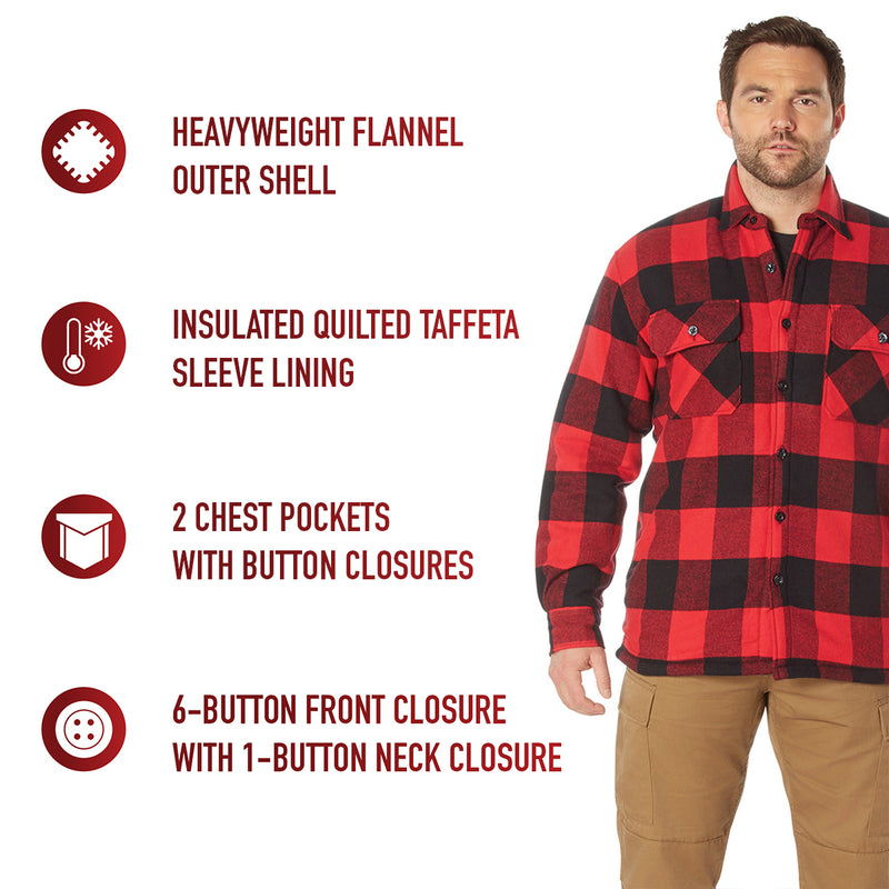 Rothco Extra Heavyweight Buffalo Plaid Sherpa Lined Flannel Shirts