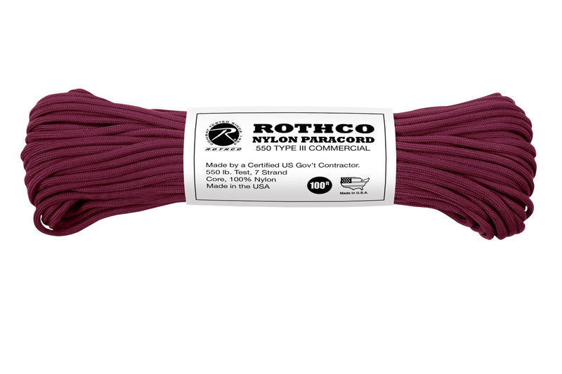 Rothco Nylon Paracord Type III 550 LB 100FT