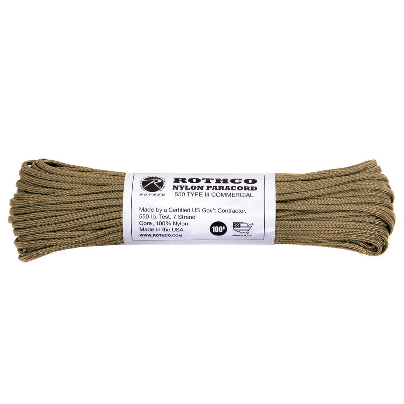 Rothco Nylon Paracord Type III 550 LB 100FT