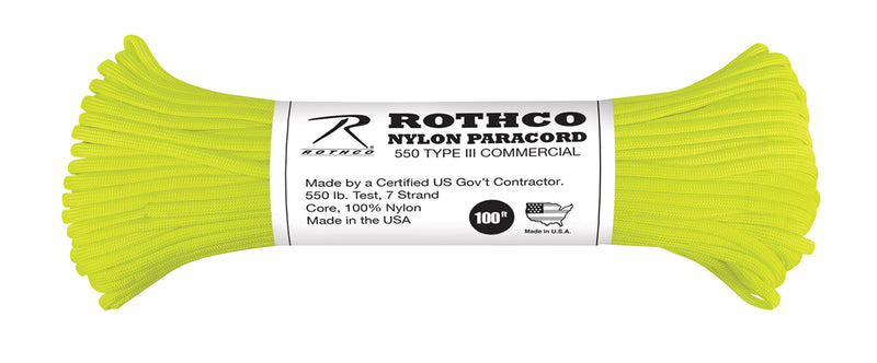 Rothco Nylon Paracord Type III 550 LB 100FT