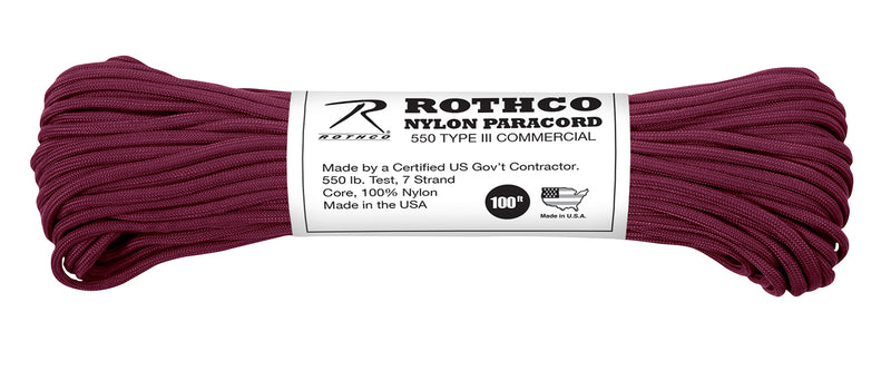 Rothco Nylon Paracord Type III 550 LB 100FT