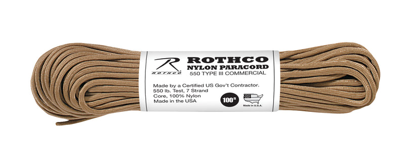 Rothco Nylon Paracord Type III 550 LB 100FT