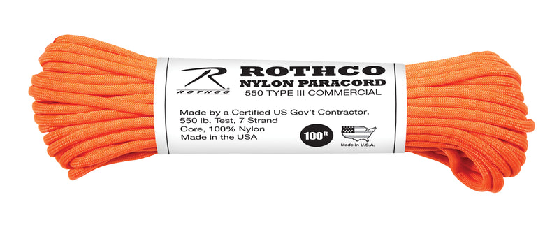 Rothco Nylon Paracord Type III 550 LB 100FT