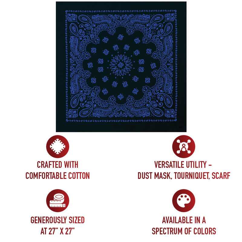 Rothco Trainmen Paisley Bandana – Extra-Large 27” X 27"