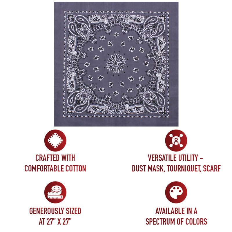 Rothco Trainmen Paisley Bandana – Extra-Large 27” X 27"