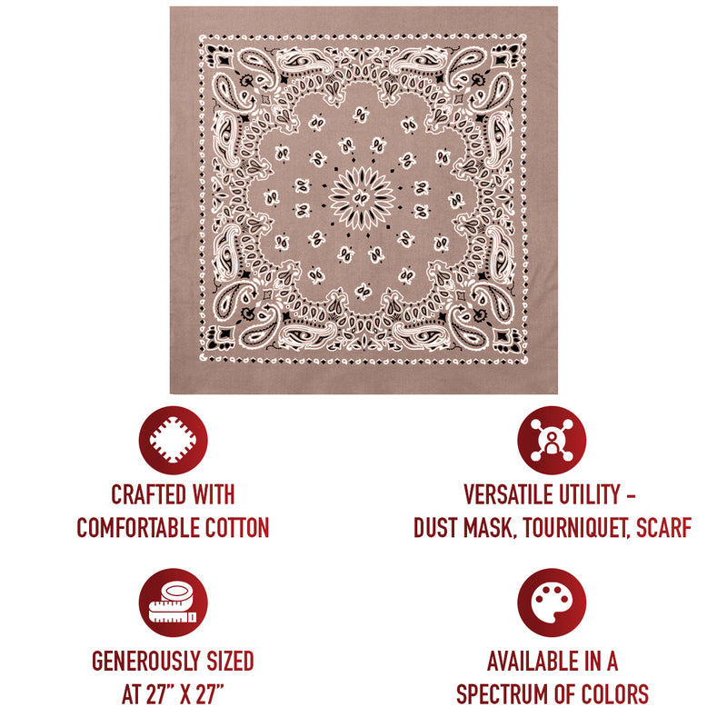 Rothco Trainmen Paisley Bandana – Extra-Large 27” X 27"