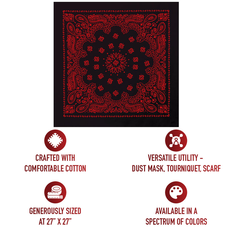 Rothco Trainmen Paisley Bandana – Extra-Large 27” X 27"