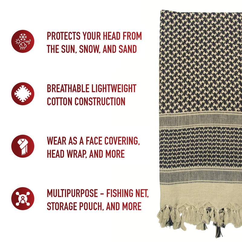 Rothco Lightweight Shemagh Tactical Desert Keffiyeh Scarf