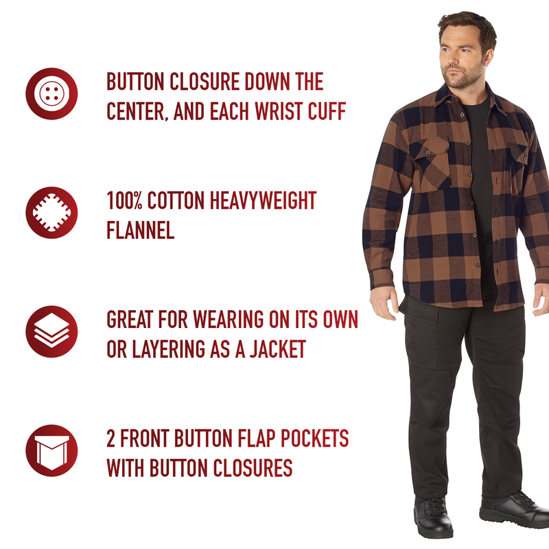 Rothco Extra Heavyweight Buffalo Plaid Flannel Shirt