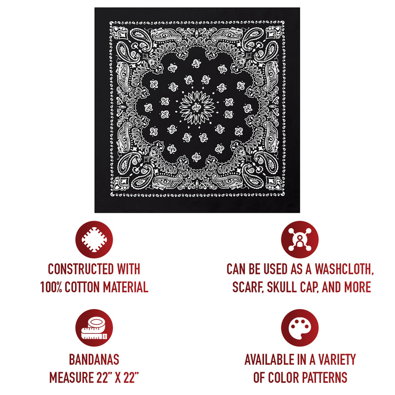 Rothco Trainmen Paisley Bandana - 22" X 22"