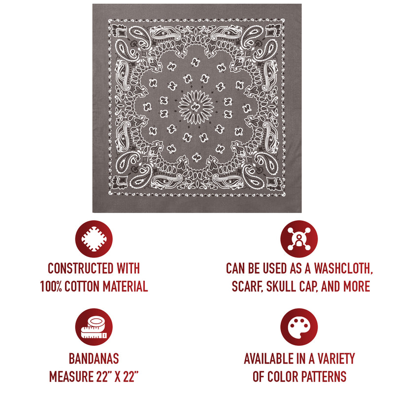 Rothco Trainmen Paisley Bandana - 22" X 22"