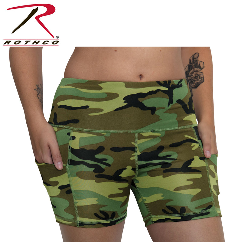 Rothco Womens Camo Workout Performance Legging Shorts