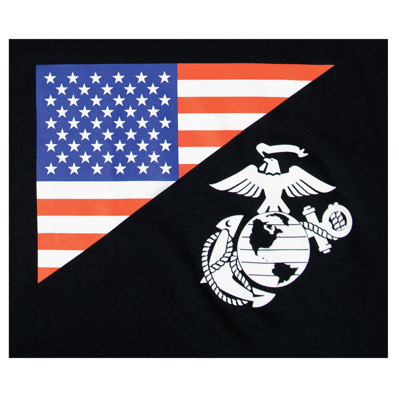 Rothco US Flag / USMC Eagle, Globe, & Anchor T Shirt - Coyote Brown