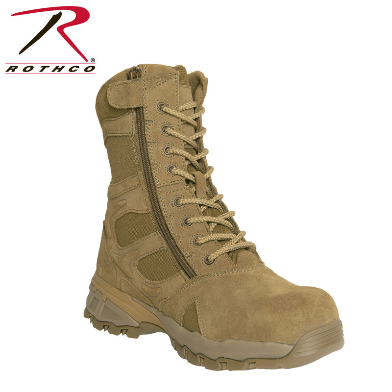 Rothco 8" Forced Entry Composite Toe AR 670-1 Coyote Brown Tactical Boot