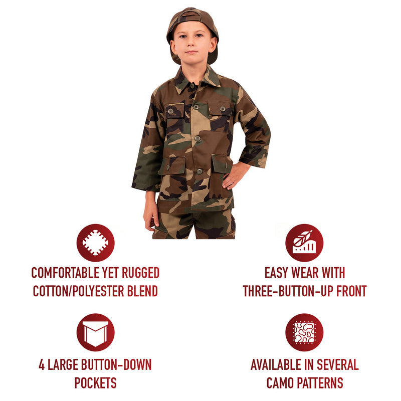 Rothco Kids Woodland Camo BDU Shirt