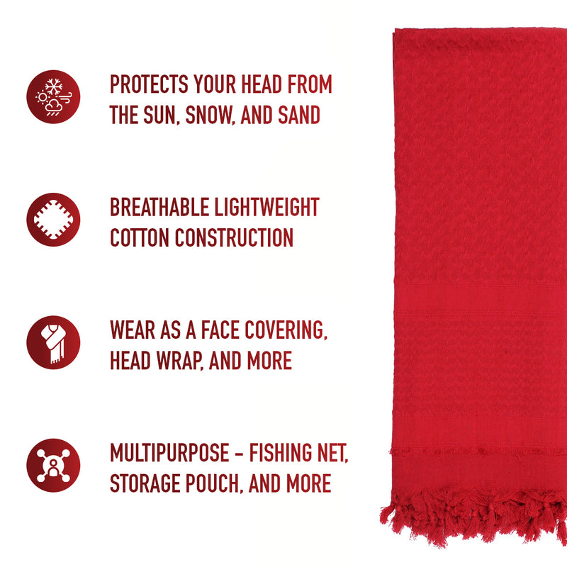 Rothco Solid Color Shemagh Tactical Desert Keffiyeh Scarf