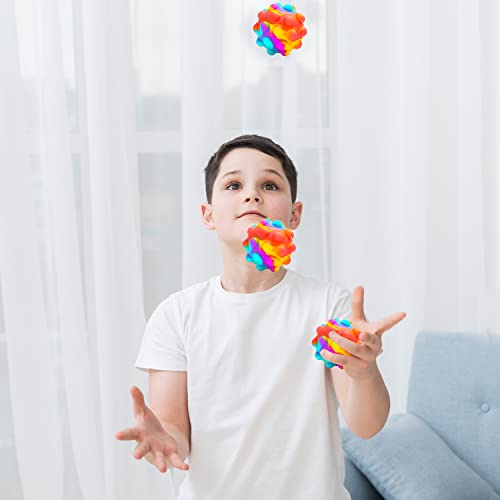 Push Pop Bubble Fidget Sensory Toy - for Autism, Stress, Anxiety - Kids and Adults (Rainbow Square)