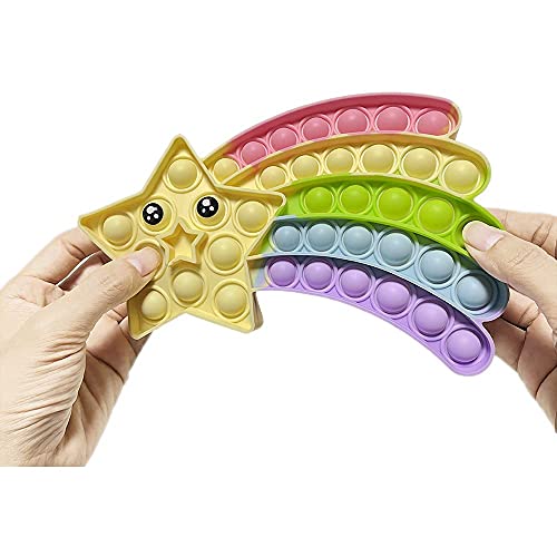 Push Pop Bubble Fidget Sensory Toy - for Autism, Stress, Anxiety - Kids and Adults (Rainbow Square)