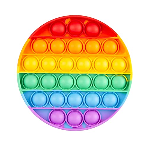 Push Pop Bubble Fidget Sensory Toy - for Autism, Stress, Anxiety - Kids and Adults (Rainbow Square)