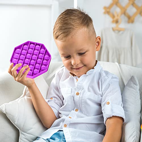 Push Pop Bubble Fidget Sensory Toy - for Autism, Stress, Anxiety - Kids and Adults (Rainbow Square)