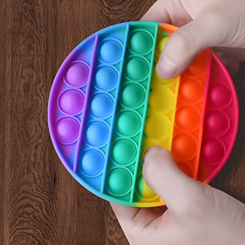 Push Pop Bubble Fidget Sensory Toy - for Autism, Stress, Anxiety - Kids and Adults (Rainbow Square)