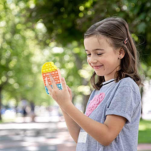 Push Pop Bubble Fidget Sensory Toy - for Autism, Stress, Anxiety - Kids and Adults (Rainbow Square)