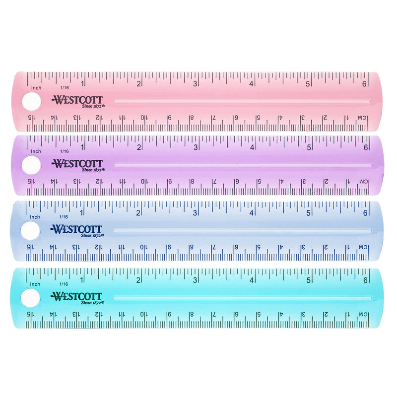 (36 Ea) Plastic Ruler 6 In